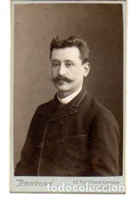 Antique Photography: ANTIGUA FOTOGRAFIA ,ALBUMINA ,HOMBRE CON TRAJE,FOTO PROVOST, 11 X 7 CM.