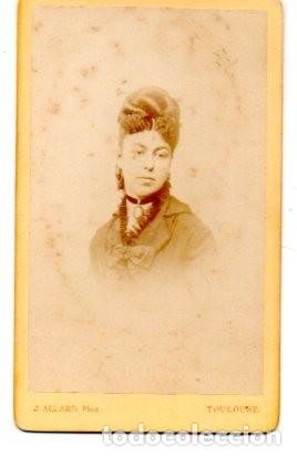 Antique Photography: ANTIGUA FOTOGRAFIA ,ALBUMINA ,BUSTO DE MUJER,J.ALLARD PHOTOGRAPHER, 11 X 7 CM.
