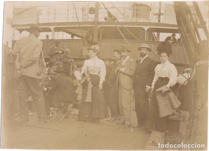 Fotograf&iacute;a antigua: FOTOGRAF&Iacute;A ALB&Uacute;MINA - VISTA TOMADA EN EL BARCO VAPOR SANTA F&Eacute; - FINALES DEL SIGLO XIX