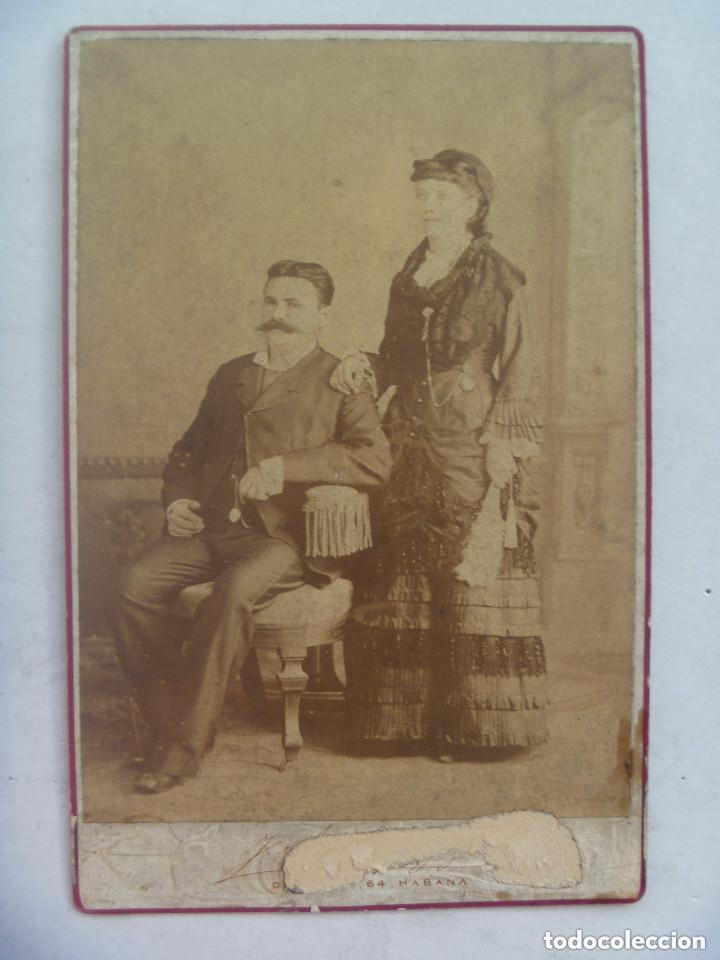 Alte Fotografie: FOTO DE ESTUDIO DE PAREJA ESPA&Ntilde;OLA SIGLO XIX . DE J. A. SUAREZ , LA HABANA . CUBA.