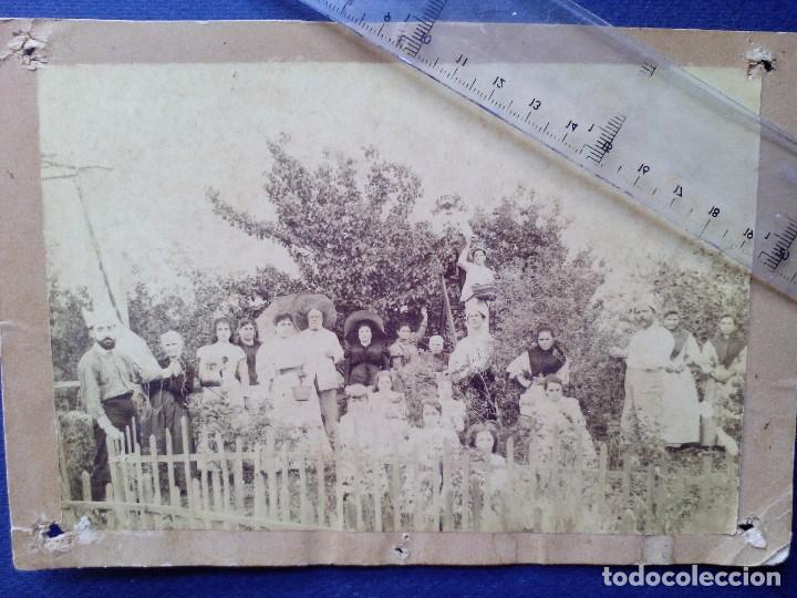 Antique Photography: antigua foto - grupo en el campo - carton duro - castellon - 20 x 14 c.m