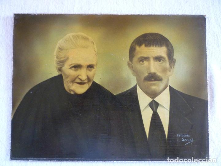 Fotograf&iacute;a antigua: ANTIGUA FOTOGRAFIA PEGADA SOBRE MADERA