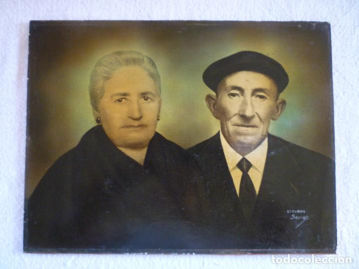 Fotograf&iacute;a antigua: ANTIGUA FOTOGRAFIA PEGADA SOBRE MADERA