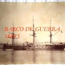 Fotografía antigua: BARCOS DE GUERRA - 1880'S - 2 FOTOGRAFIAS 