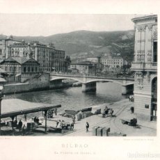 Fotografía antigua: FOTOTIPIA BILBAO. EL PUENTE DE ISABEL II. HAUSER Y MENET. Nº 182. AÑO 1892