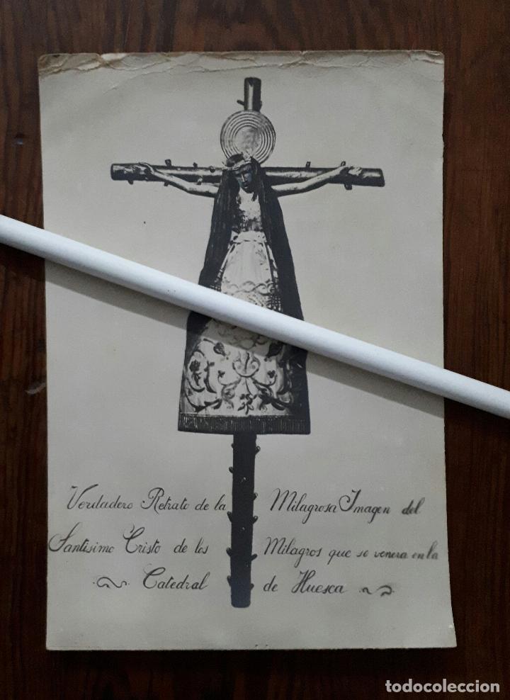 Fotografia antiga: ANTIGUA FOTOGRAFIA DEL SANT&Iacute;SIMO CRISTO DE LOS MILAGROS DE HUESCA
