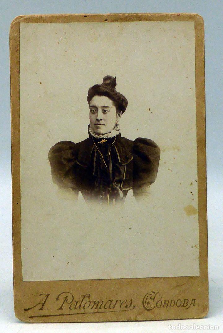 Antique Photography: Fotograf&iacute;a alb&uacute;mina retrato dama moda &eacute;poca A Palomares C&oacute;rdoba S XIX