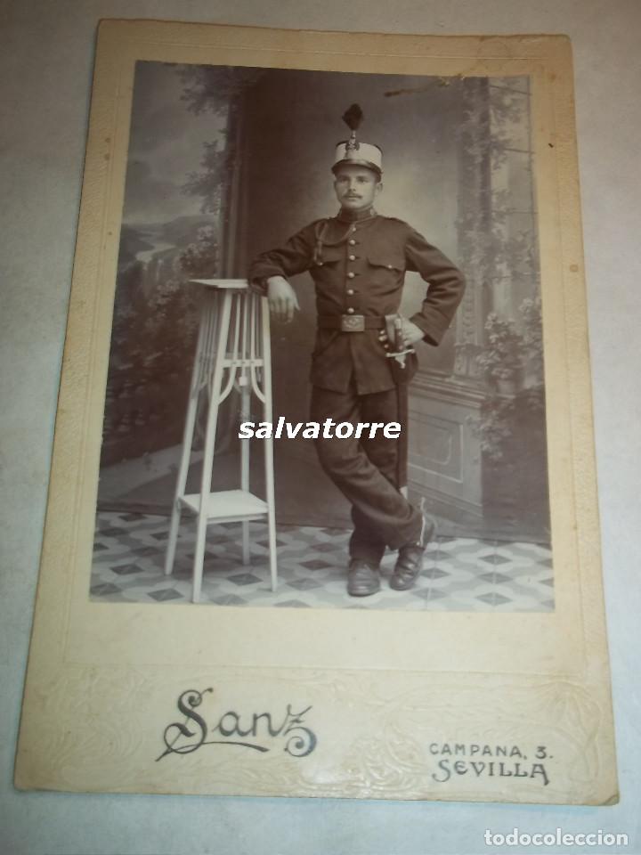 Fotograf&iacute;a antigua: FOTOGRAFIA ANTIGUA.SANZ. SEVILLA.CAMPANA.3. MILITAR CON SABLE.