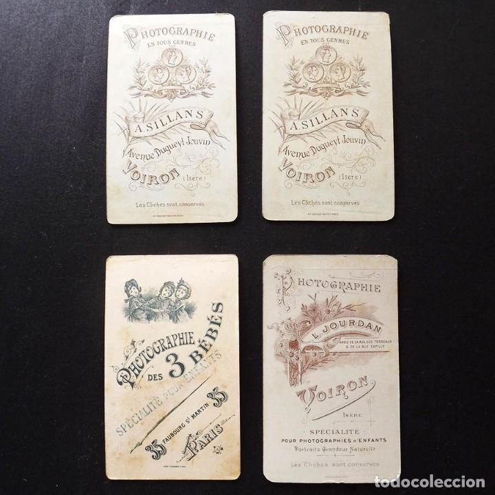 Antique Photography: 4 retratos de mujeres, alb&uacute;mina, finales del XIX, 6,5 x 10,5 cm