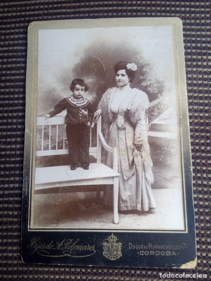 Fotografia antica: Foto antigua mujer con ni&ntilde;o - hijos de a.palomares cordoba