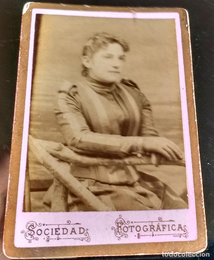 Fotograf&iacute;a antigua: PEQUE&Ntilde;A FOTOGRAFIA ALBUMINA SOBRE CARTON, SOCIEDAD ELECTRO FOTOGRAFICA QUIROGA