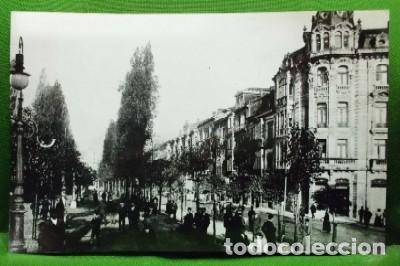 Alte Fotografie: FOTO REPRODUCCION VISTA DE OVIEDO, PASEO DE LOS ALAMOS. - ALBUMINA-2167