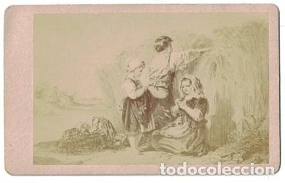 Fotografia antiga: FOTOGRAFIA REP. OLEO CON NI&Ntilde;OS (FLEURS DES CHAMPS). SOBRE 1900 - ALBUMINA-2405