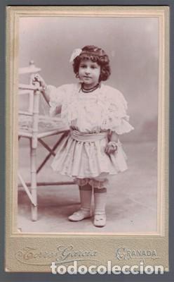 Fotograf&iacute;a antigua: FOTOGRAFIA DE NI&Ntilde;A. FOTO TORRES GARCIA, GRANADA. SOBRE 1890 - ALBUMINA-2512