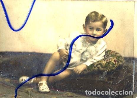 Fotograf&iacute;a antigua: RETRATO NI&Ntilde;O COLOREADA A MANO TAMA&Ntilde;O PEQUE&Ntilde;O SIN REVERSO