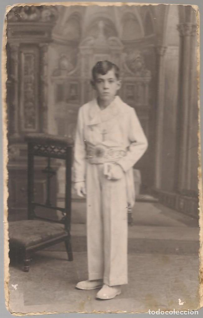 Fotografia antica: FOTOGRAFIA original , 1&ordf; comuni&oacute;n ,ni&ntilde;o, algunas picadas