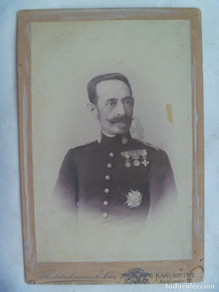 Fotografia antiga: RETRATO OFICIAL ARTILLERIA VETERANO GUERRA CARLISTA, PLACA SAN HERMENEGILDO, SIGLO XIX. EXTRANJERA