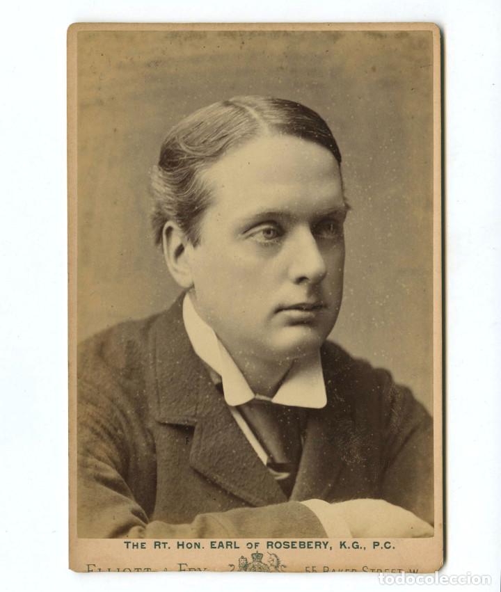 Antique Photography: PRIMER MINISTRO INGLATERRA. THE RT. HON. EARL ROSEBERY, CABINET CARD 11X16 CM.
