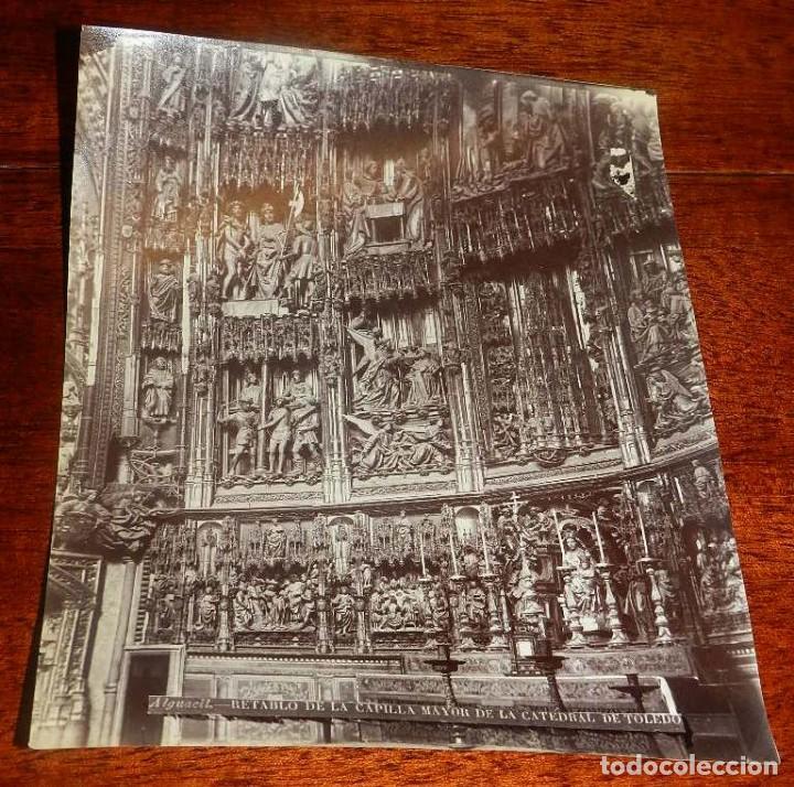 Fotografia antica: FOTOGRAFIA ALB&Uacute;MINA. RETABLO DE LA CAPILLA MAYOR DE LA CATEDRAL DE TOLEDO. FOTO ALGUACIL. MIDE 22 X