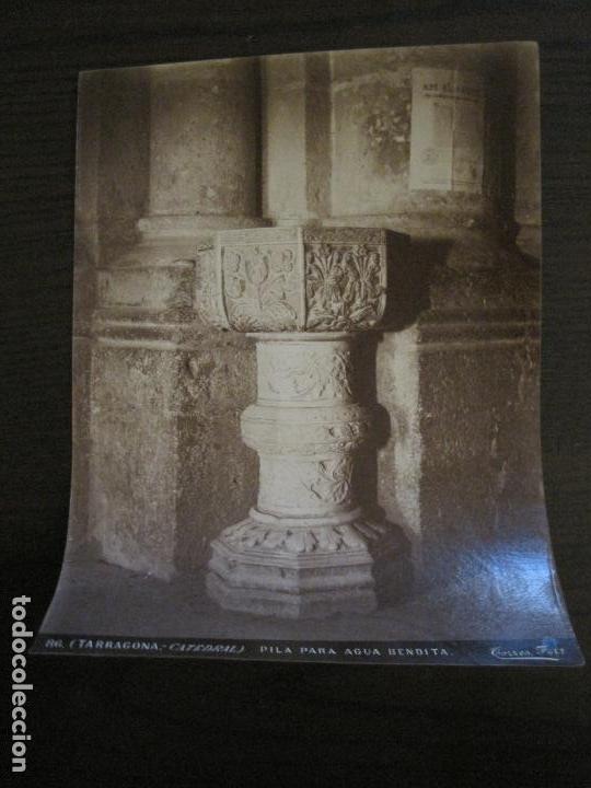 Antique Photography: ALBUMINA ORIGINAL-TARRAGONA-CATEDRAL-PILA AGUA BENDITA-86-TORRES FOT-VER FOTOS-(CARPB-17)