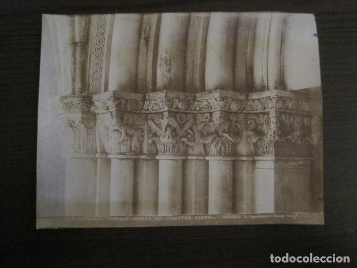 Antique Photography: ALBUMINA ORIGINAL-TARRAGONA-CATEDRAL-CLAUSTRO CAPITEL-204-TORRES FOT-VER FOTOS-(CARPB-23)