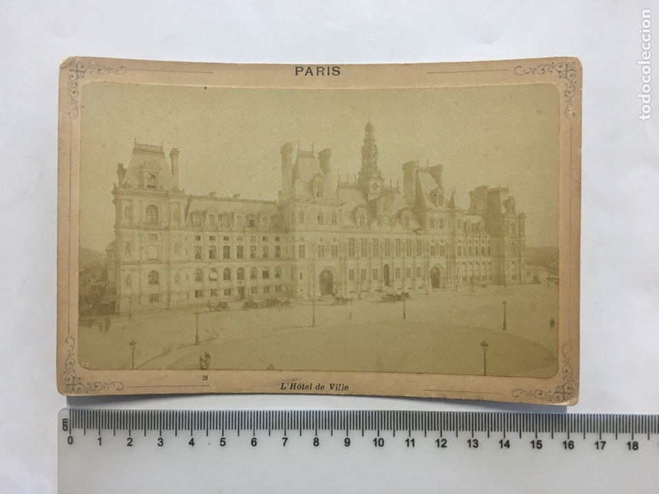Fotograf&iacute;a antigua: FOTO ALBUMINA. PAR&Iacute;S. 21. L&rsquo; HOTEL DE VILLE. FIEVEE EDITEUR. FINALES S. XIX.