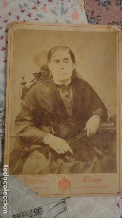 Fotograf&iacute;a antigua: ANTIGUA FOTOGRAFIA DE SE&Ntilde;ORA.CARMEN BRICE&Ntilde;O Y SANCHEZ.FOTO ORTIZ.SEVILLA SIGLO XIX