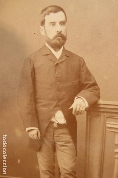 Fotograf&iacute;a antigua: Retrato de caballero con barba. Siglo XIX - Foto 2