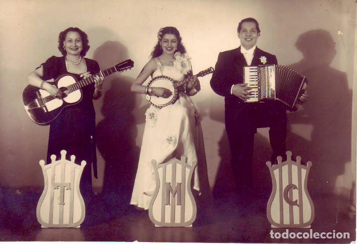 Alte Fotografie: Trio Mozart Canario 1951 Dedicada