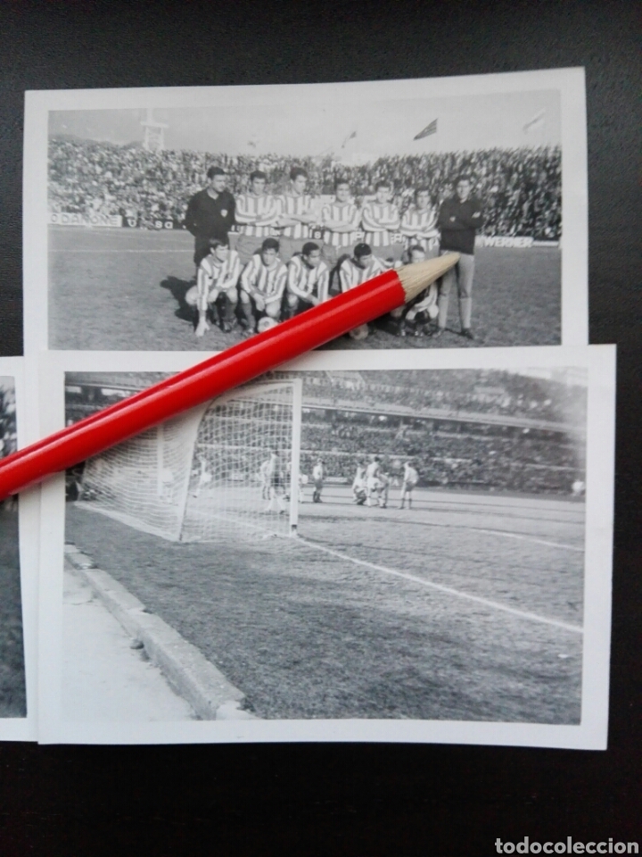 Fotografia antica: Fotografia equipo futbol Malaga porter&iacute;a juego futbol j&oacute;venes Andalucia, partido de futbol primera