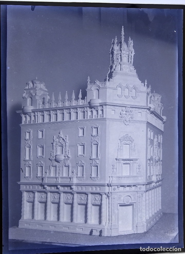 Fotograf&iacute;a antigua: MAQUETA EDIFICIO GRAN NEGATIVO CELULOIDE - Foto 1