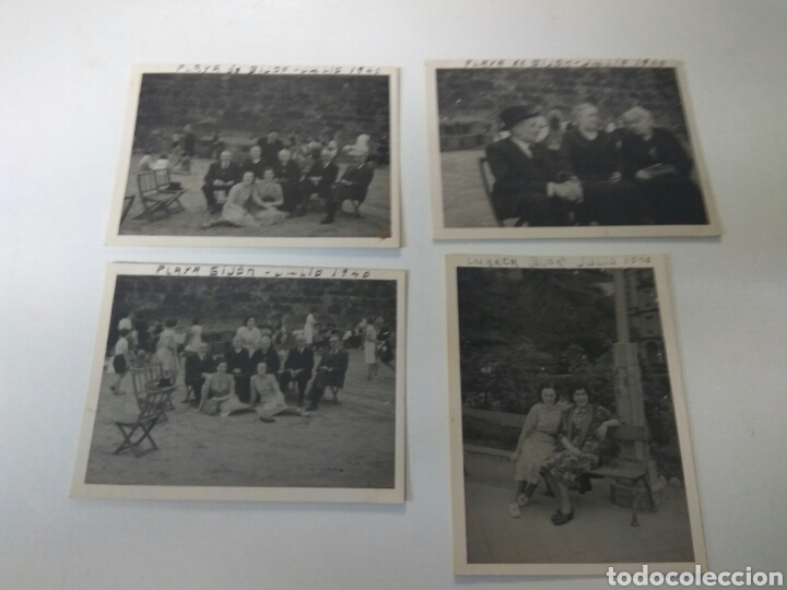 Fotografia antiga: FOTOGRAFIAS ANTIGUAS PLAYA DE GIJON Y LUARCA LOTE DE TRES