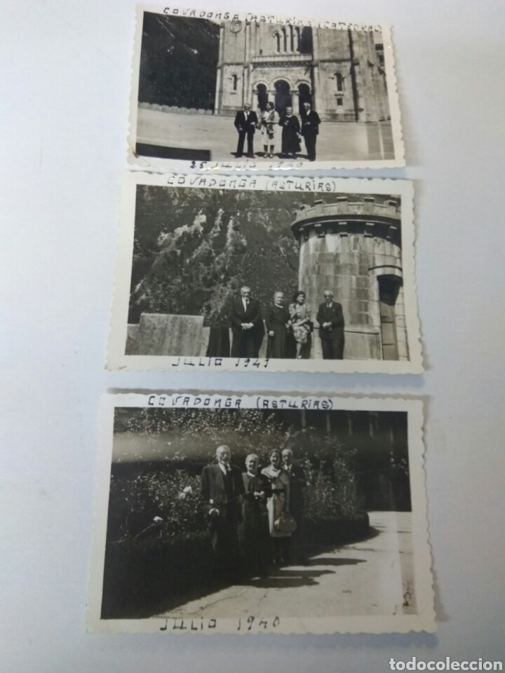 Fotografia antiga: FOTOGRAFIAS ANTIGUAS COVADONGA ASTURIAS CATEDRAL LOTE DE TRES