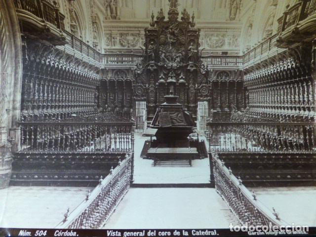 Fotografia antiga: CORDOBA CORO DE LA CATEDRAL GARZON FOTOGRAFO ALBUMINA SIGLO XIX 20 X 25,5 CMTS