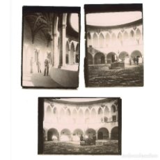 Fotografía antigua: MALLORCA - CASTILLO DE BELLVER- 3 FOTOGRAFÍAS 1900'S. 13X9 CM. LOCALIZACIÓN DESCONOCIDA.