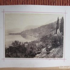Fotografía antigua: 1870- ITALIA. 2 FOTOGRAFÍAS ORIGINALES GRANDES EN ALBUMINA DE LUGANO---LAGO DI COMO. Lote 191519612