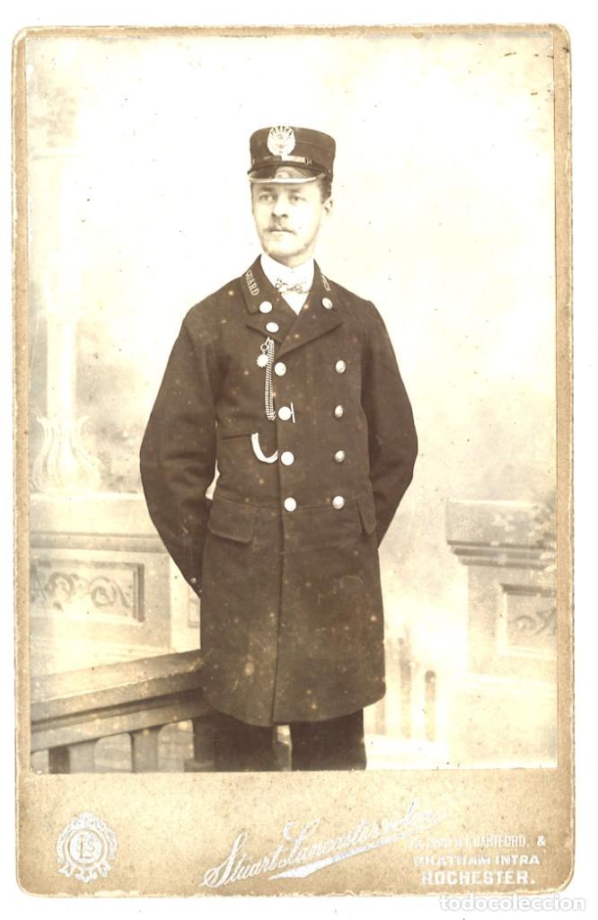 Antique Photography: Guardia ferroviario de la South Eastern and Chatham Railway. Londres-Kent-Rochester