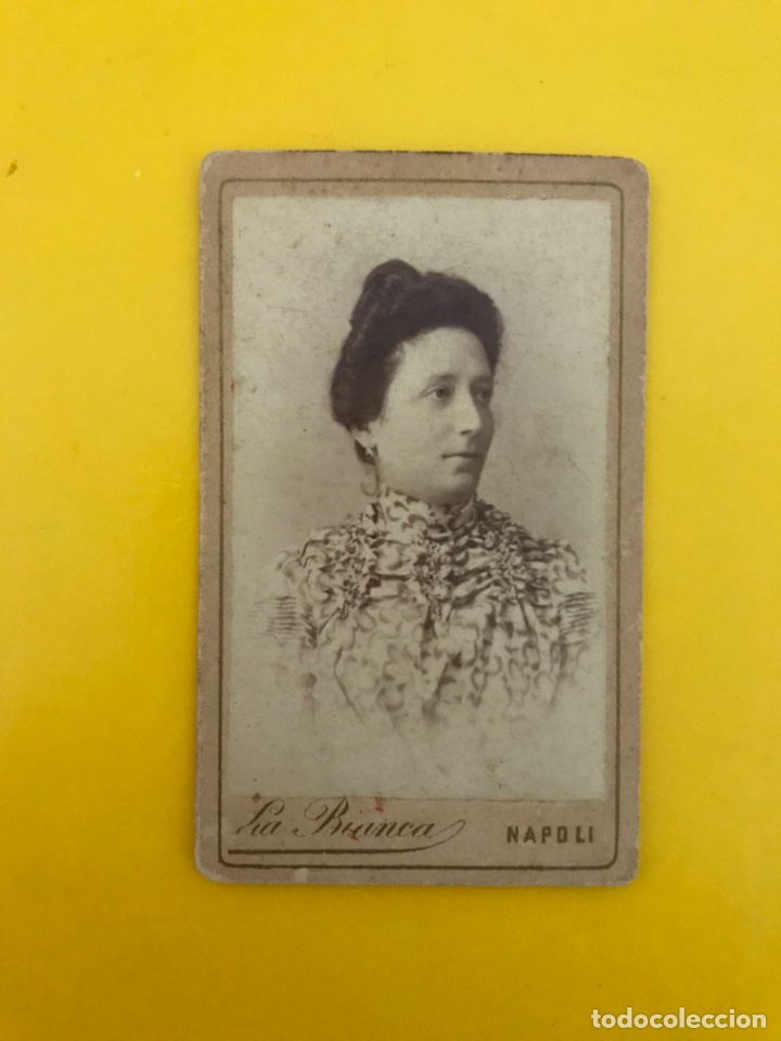 Fotografia antiga: N&Aacute;POLES. Fotograf&iacute;a Se&ntilde;ora con Mo&ntilde;o.., RETRATO: Ermenegildo La Bianca (fin Siglo XIX)