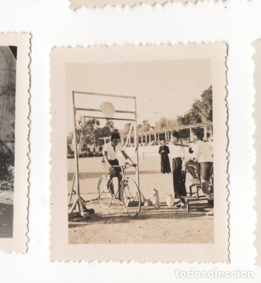 Fotograf&iacute;a antigua: CHICO ENTRENA CON BICICLETA EN COLEGIO, FORMACION DEL ESPIRITU NACIONAL, MALAGA HACIA 1939, FOTO
