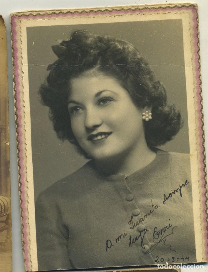 Antique Photography: FOTOGRAF&Iacute;A DE MUJER CON PENDIENTES DEDICADA EN 1944