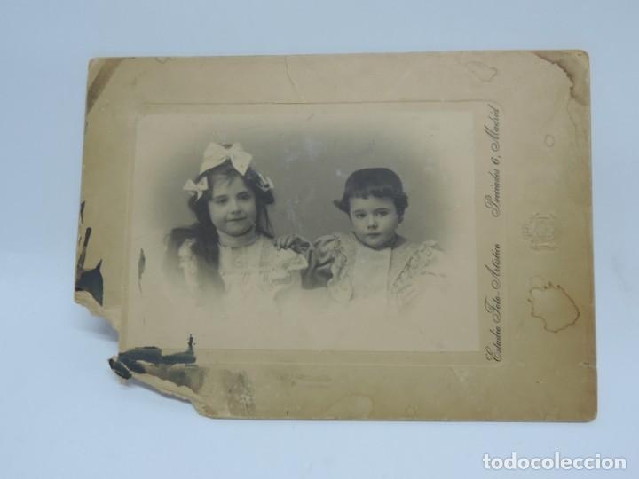 Alte Fotografie: FOTOGRAFIA DE NI&Ntilde;OS, FOTO ESTUDIO ARTISTICO, MADRID, MIDE 22 X 16 CMS.