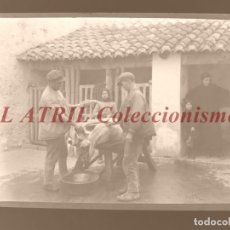 Fotografía antigua: MATANZA DEL CERDO - CLICHE NEGATIVO EN CELULOIDE - AÑOS 1930-40
