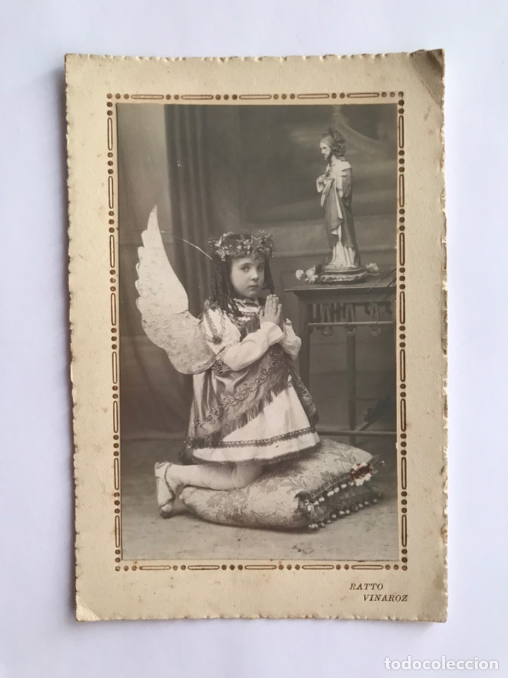 Antique Photography: RATTO, fotografo. VINAROZ Castellon. FOTOGRAF&Iacute;A Estudio, Angelito procesante (h.1900?)