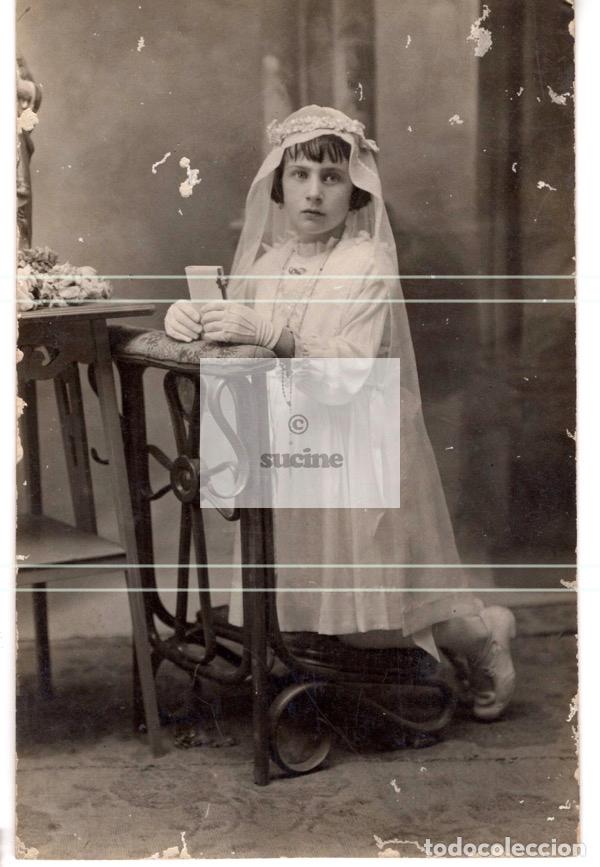 Fotografia antica: FOTOGRAFIA ORIGINAL DE ESTUDIO NI&Ntilde;A DE COMUNION DESCONOCEMOS FOTOGRAFO