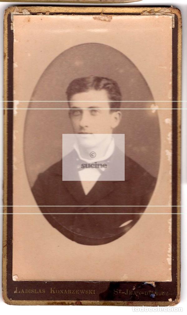 Antique Photography: FOTOGRAFIA ORIGINAL DE ESTUDIO JOVEN DEL FOTOGRAFO LADISLAS KONARZEWSKI DE SAINT-JEAN -DE-LUZ