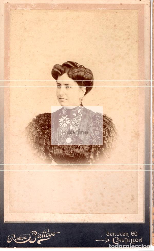 Antique Photography: FOTOGRAFIA DE UNA SE&Ntilde;ORA DEL FOTOGRAFO RAMON GALLEGO C/SAN JUAN 60 DE CASTELLON