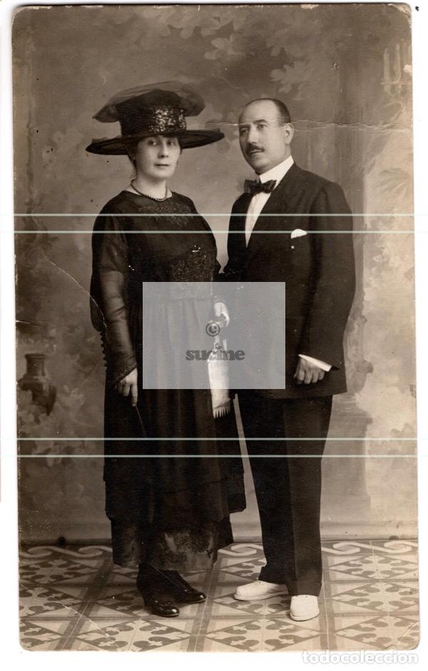 Fotografia antica: FOTOGRAFIA DE ESTUDIO ORIGINAL MATRIMONIO DE CASTELLON