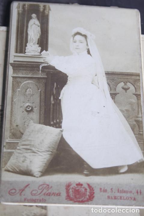 Fotograf&iacute;a antigua: ANTIGUA FOTOGRAFIA NI&Ntilde;A DE COMUNION FINALES SIGLO XIX 8 X 12 CMS FOTOGRAFO A. PLANA BARCELONA