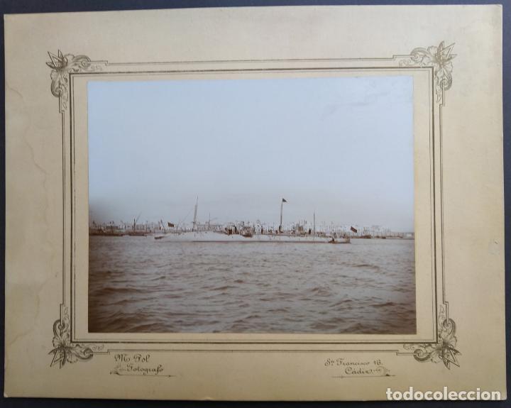 Antique Photography: CADIZ BUQUE DE LA ARMADA ESPA&Ntilde;OLA FOTOGRAFO M. POL
