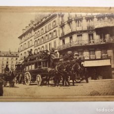 Fotografia antica: PARIS. FOTOGRAFÍA ALBUMINA. TRANVÍA A CABALLO GARE DE L’EST-TROCADERO (H.1880?)